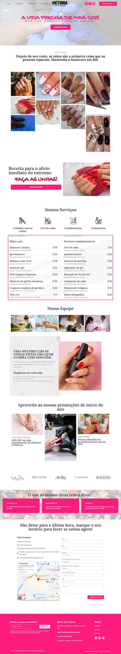 portfolio criação website para nail designer manicure